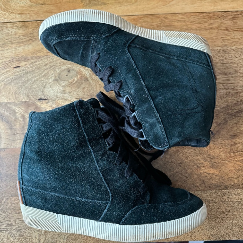 Sorel Black Wedge Sneakers